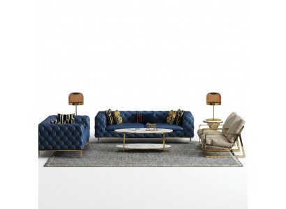 Komplett Set Sofagarnitur 3 2 1 1 Sëtz Luxus Designer 4tlg. Ledersofa