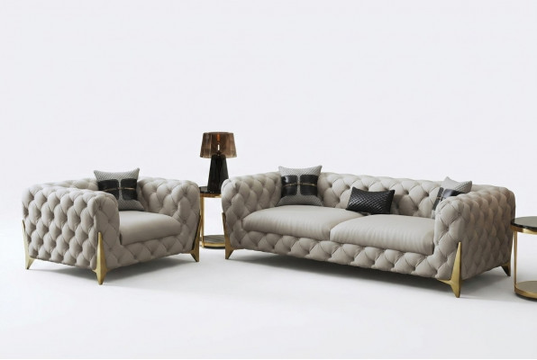 Sofagarnitur Grouss Set 3+1 Sëtzer Lieder Couch Sofa Garnitur Design Couchen