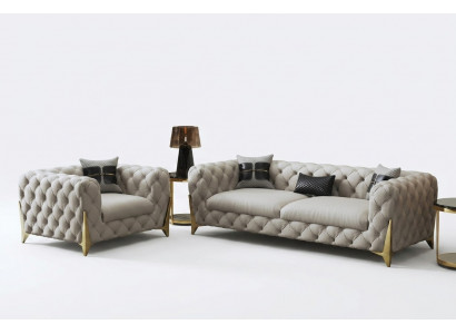 Sofagarnitur Grouss Set 3+1 Sëtzer Lieder Couch Sofa Garnitur Design Couchen