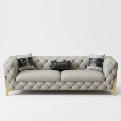 Couch Samt Lieder Wunnzëmmer Sofa Couchen Chesterfield 3-Sëtzer Dräisëtzer