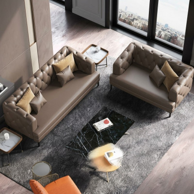 Brong Chesterfield Sofa Garnitur 3+2 Seeter 2-Stéck Set Designer Deko Polster Canapéen