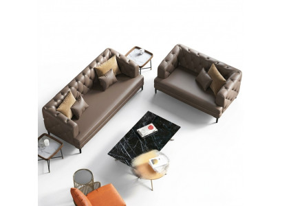 Brong Chesterfield Sofa Garnitur 3+2 Seeter 2-Stéck Set Designer Deko Polster Canapéen