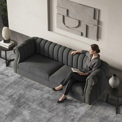 Designer Sofa 3-Sëtzer Modern Couch Sofas Polstersdesign Sofa Dräisëtzer