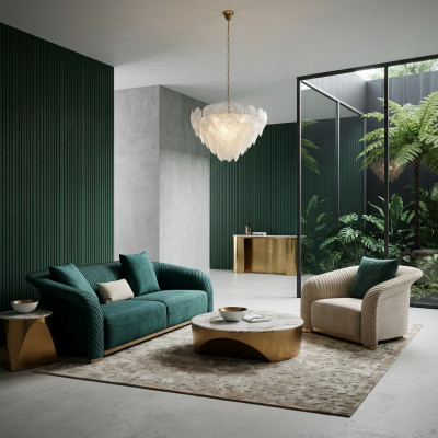 Design Këssen Luxus Sëtz Sofa Couch Textil Sofa 3-Sëtz Kënschtleche Lieder