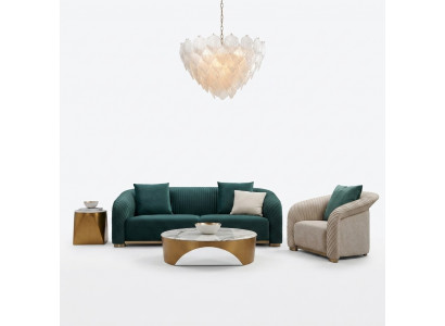 Design Këssen Luxus Sëtz Sofa Couch Textil Sofa 3-Sëtz Kënschtleche Lieder