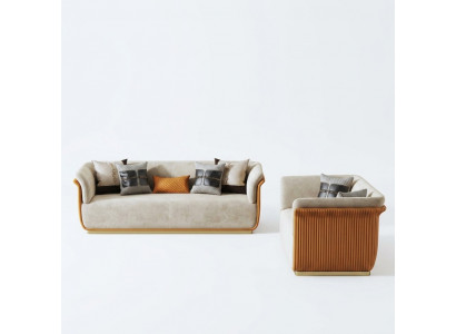 Modern Sofa-Garnitur 3+2 Sëtzer Sëtzgrupp Lieder Couchen 2tlg. Set