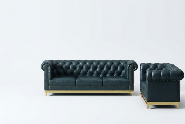 Donkelblo Chesterfield 3+2 Sofa-Garnitur Wunnlandschaft Sofas Polster-Couchen