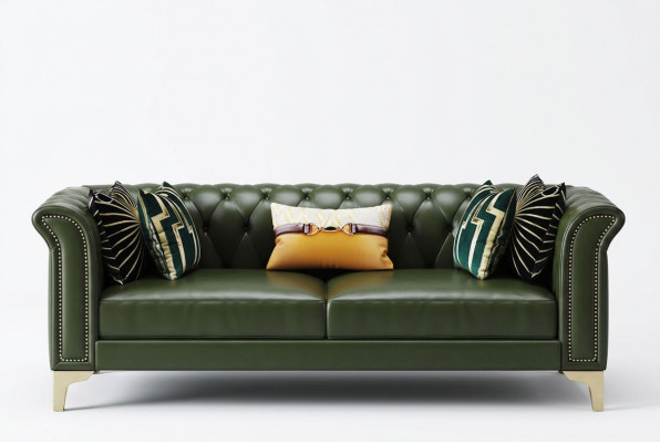 Klassesch Dräisiwwer Couch Miwwel Polstersofa 3 Sëtzer Lieder Couchen