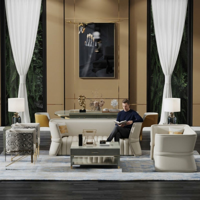 Sofagarnitur 3+2 Sëtzer Garnitur Couch Polster Sofa Garnituren Design Miwwelen