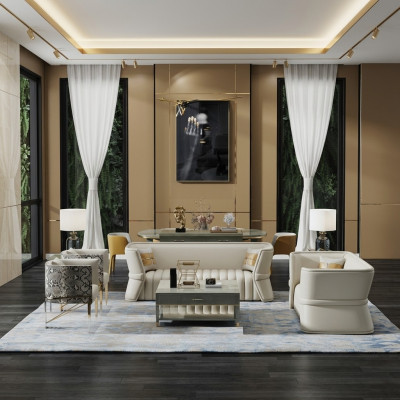 Sofagarnitur 3+2 Sëtzer Garnitur Couch Polster Sofa Garnituren Design Miwwelen