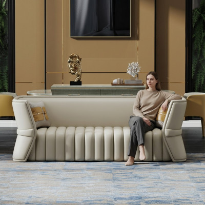 Sofa 3 Sëtzer Sëtz Wunnlandschaft Sofas Couchen Polster Dräisëtzer Luxus Miwwelen