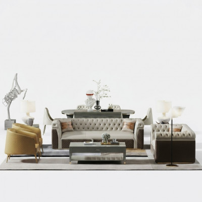 Sëtzgrupp 3+2 Sëtzer Set Design Sofa Këssen Canapéen Couch Modern Luxus