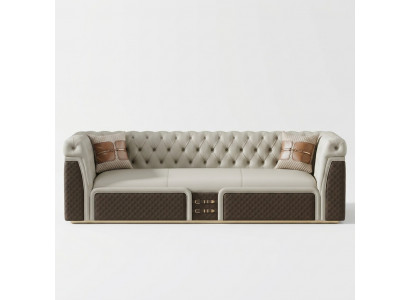 Canapé dräi-Sëtz Sofa Stil Modern Polster Chesterfield Lieder Canapéen