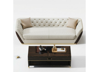 Sofa 3-Sëtzer Canapé Wunnlandschaft Garnitur Deko Design Modern Sofa Sëtz