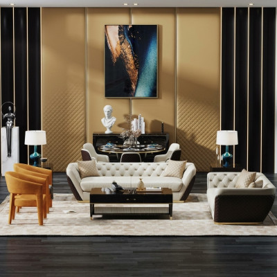 Sofagarnitur Garnituren Set Design Sofae Polster Canapéë 3 + 2 Plaz