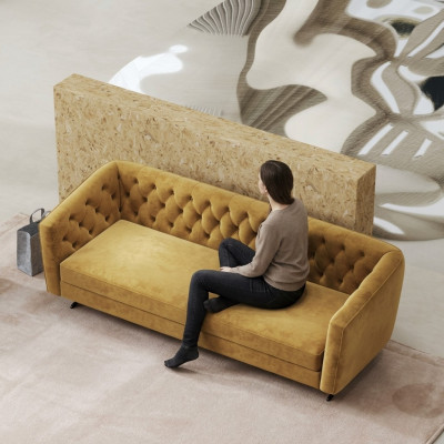 Italienesch Stil Miwwelen 3 Drësëtz Couch Sofa Polster Stoff Stoffsofa Couchen