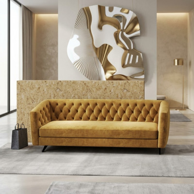 Italienesch Stil Miwwelen 3 Drësëtz Couch Sofa Polster Stoff Stoffsofa Couchen