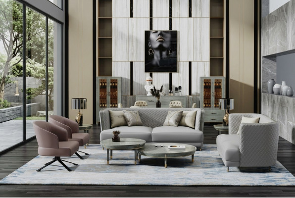 Grou Sofagarnitur 3+2 Sëtz Modern Polstergarnitur Wunnzëmmer Sofaen
