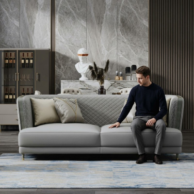 Däitschzëmmer Couch Polster Design Sofa Sëtz Deko Sofae Raum Miwwelen Modern