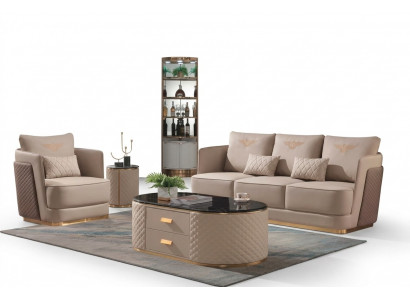 Komplett Set Sofa 3+1er + Nuetsdësch Beistelltisch Designer Wunnlandschaft