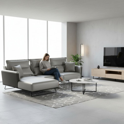Designer Ledersofa Eckecksofa Polster Eck Couch Sëtz Eck L Form Garnitur Sofa