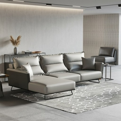Designer Ledersofa Eckecksofa Polster Eck Couch Sëtz Eck L Form Garnitur Sofa