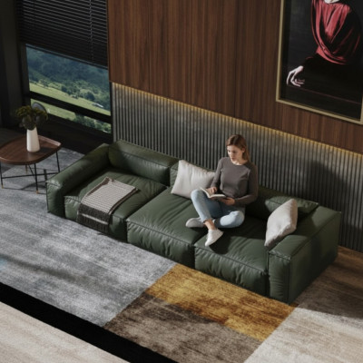 Sofa 4-Sëtzer Grouss XXL Couch Sofas Couchen Wunnzëmmer Design Véiersëtzer