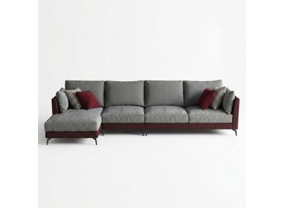 Canapé Ecksofa L-Form Wunnlandschaft Sofa Polster Garnitur Stoff Sofas Miwwelen