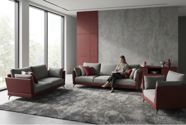 Sofagarnitur 3+2+1 Sëtzer Stoff Textil Wunnlandschaft Sofas Couchen Poliederen