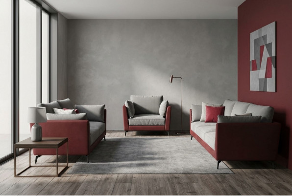 Sofagarnitur 3+2+1 Sëtzer Stoff Textil Wunnlandschaft Sofas Couchen Poliederen