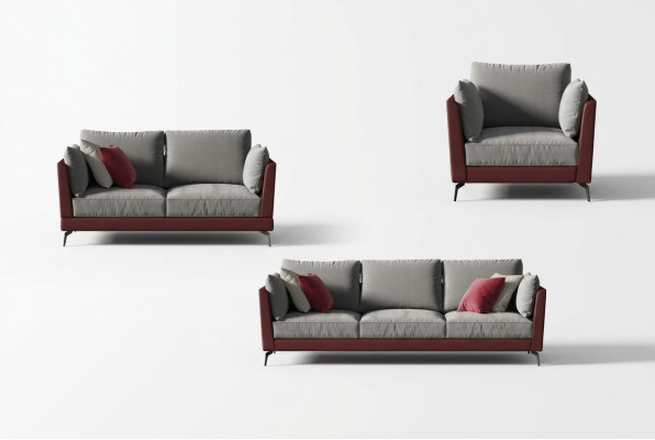 Sofagarnitur 3+2+1 Sëtzer Stoff Textil Wunnlandschaft Sofas Couchen Poliederen