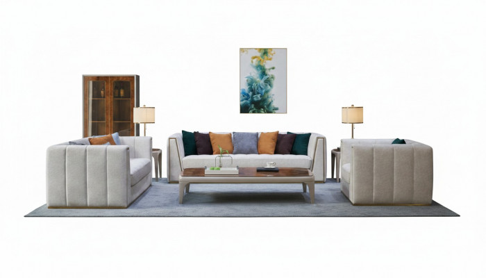 Sofa-Garnitur 3+2+1 Sëtzer Klassesch Wunnlandschaft Deko Sofae Couchen