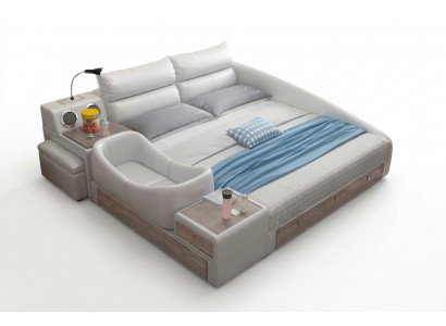 Bett Multifunktioun Regal Schaf USB Opluedstatioun Duebel Lieder Better