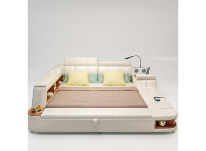 Multifunktiounsbett Luxus Design Liederbetter Hotel Duebel Ablag Regal