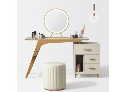 Schminkdësch Spigel Hocker Komplett Set Kommod Schlafzimmer Nei 2tlg