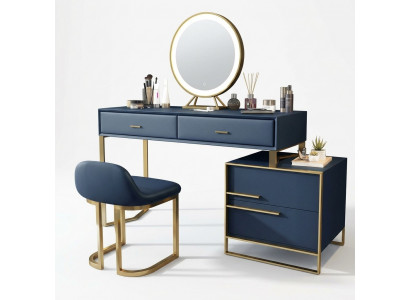 Make-up-Dësch Spigel Hocker Komplett Set Kommode Schlofkummer