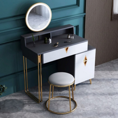 Schminktisch Dësch Schlofkummer Hocker Spigel Jugendlech Modern Stil