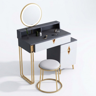Schminktisch Dësch Schlofkummer Hocker Spigel Jugendlech Modern Stil