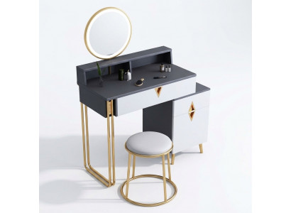 Schminktisch Dësch Schlofkummer Hocker Spigel Jugendlech Modern Stil