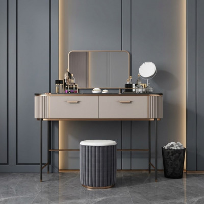 Make-up Dësch Schwaarz Komod Konsolendëscher Schlofkummer Dësch Konsolen Miwwelen