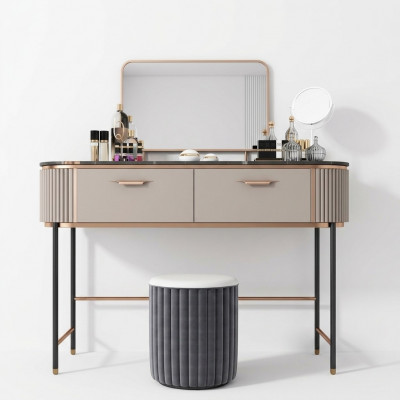 Make-up Dësch Schwaarz Komod Konsolendëscher Schlofkummer Dësch Konsolen Miwwelen