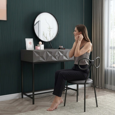 Dësch Klassesch Konsole Spigel Schminktisch Schlofkummer Hocker Set Kommode