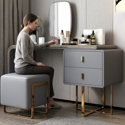 Dësch Modern Konsol Spigel Kommode Schminktisch Schlofkummer Hocker Konsolen