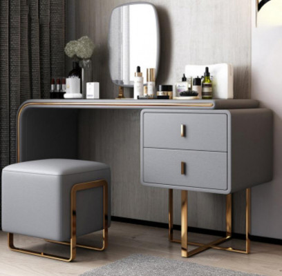 Dësch Modern Konsol Spigel Kommode Schminktisch Schlofkummer Hocker Konsolen