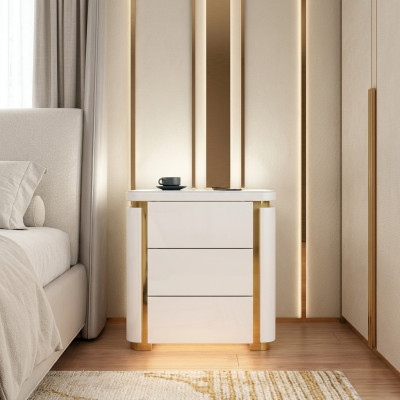 Design Nuetsdësch. Konsol Metallschimmer Dëscher Konsolen Schlofzëmmer