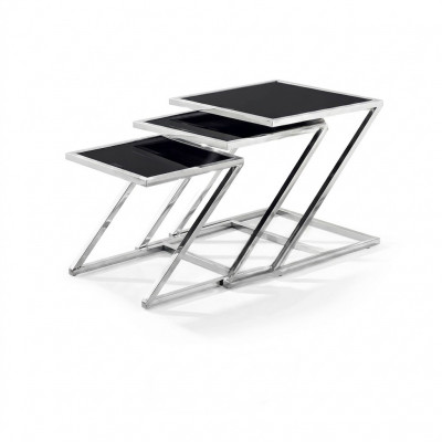 Set vun 3x Couchtischen Kaffisdësch Design Bäizëlltdësch Dëscher Wunnzëmmersdësch
