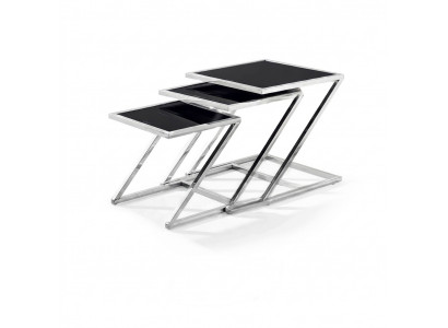 Set vun 3x Couchtischen Kaffisdësch Design Bäizëlltdësch Dëscher Wunnzëmmersdësch