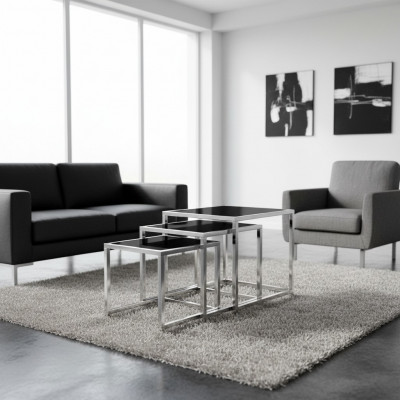 Set 3x Canapé-Dësch Kaffisdësch Niewendësch Designer Wunnzëmmertësch Dëscher
