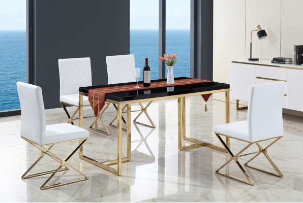 Iessdësch 4x Still Iesszëmmer Set Komplett Set Iess Grupp Dësch 5tlg