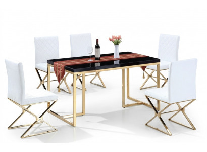 Iessdësch 4x Still Iesszëmmer Set Komplett Set Iess Grupp Dësch 5tlg